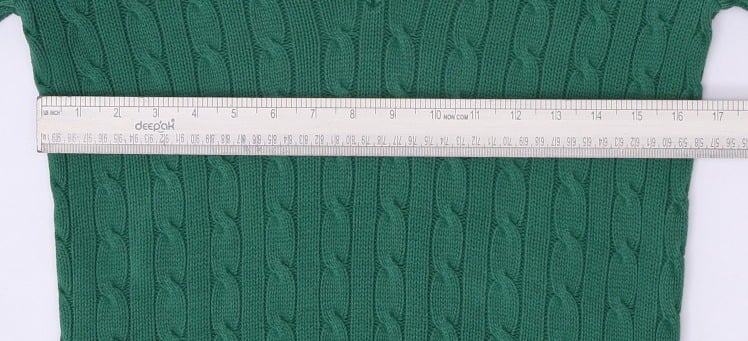 Vintage Ladies Ralph Lauren Sports Green Knit V-Neck Cable Knit Sweater M | Migration_Jumper & Knitwear RL Co | Fashion Rerun