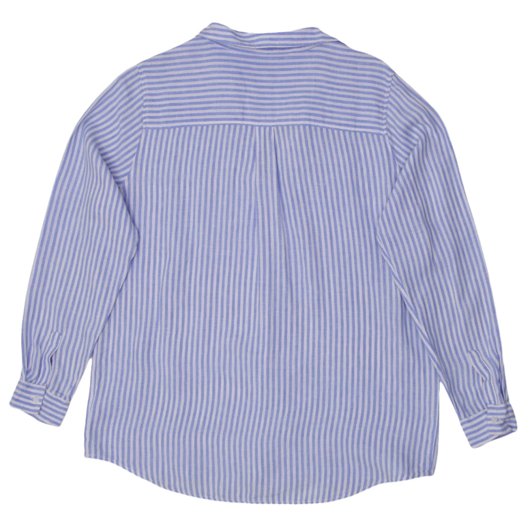 Ladies Stripe Linen Long Sleeve Top