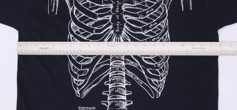 Vintage Leslie Arwin 1978 Anatomical Skeleton T-Shirt XL Made In USA Single Stitch | Migration_T-Shirts - Alt | Fashion Rerun
