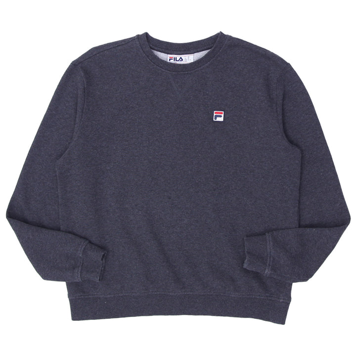 Mens Fila Logo Gray Pullover Sweatshirt