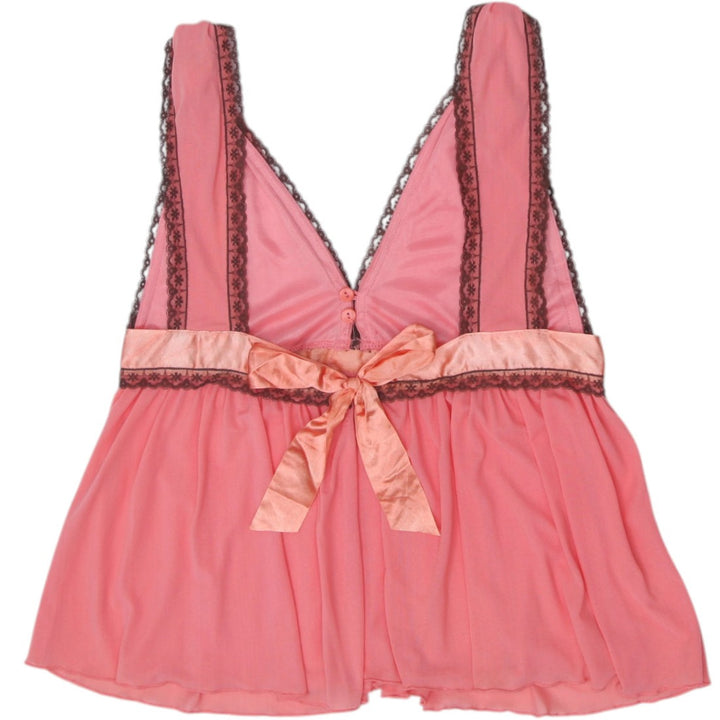 Y2K Ladies YMI Peach Sheer Lace Babydoll Style Size M