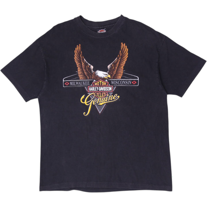 Vintage 1993 Harley Davidson Eagle Milwaukee Wisconsin T-Shirt Made in USA Sz XL
