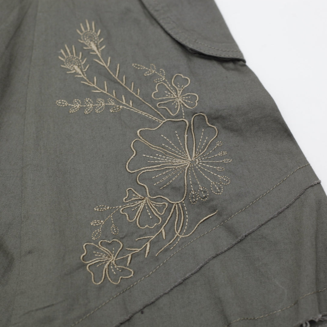 Y2K Ladies River Flower Skirt Embroidery Cargo Mini Skirt Size 36