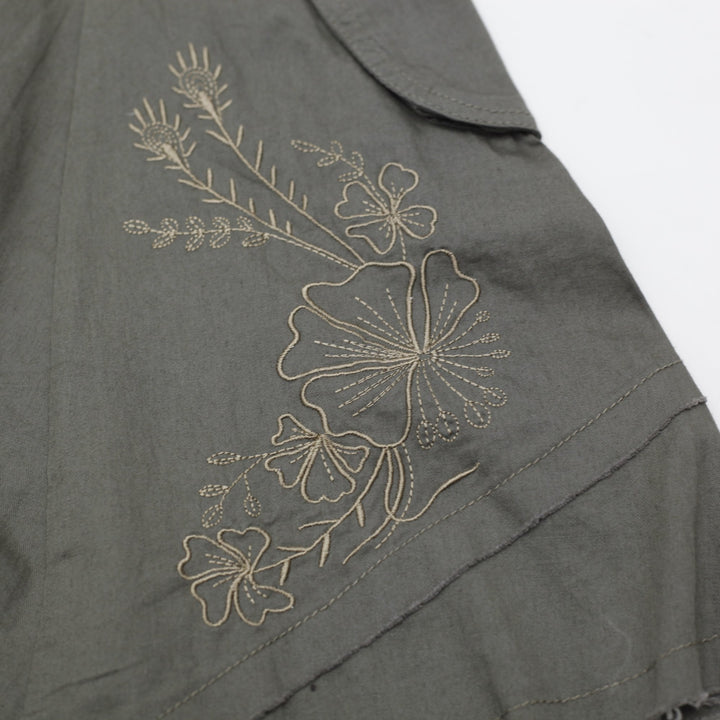 Y2K Ladies River Flower Skirt Embroidery Cargo Mini Skirt Size 36