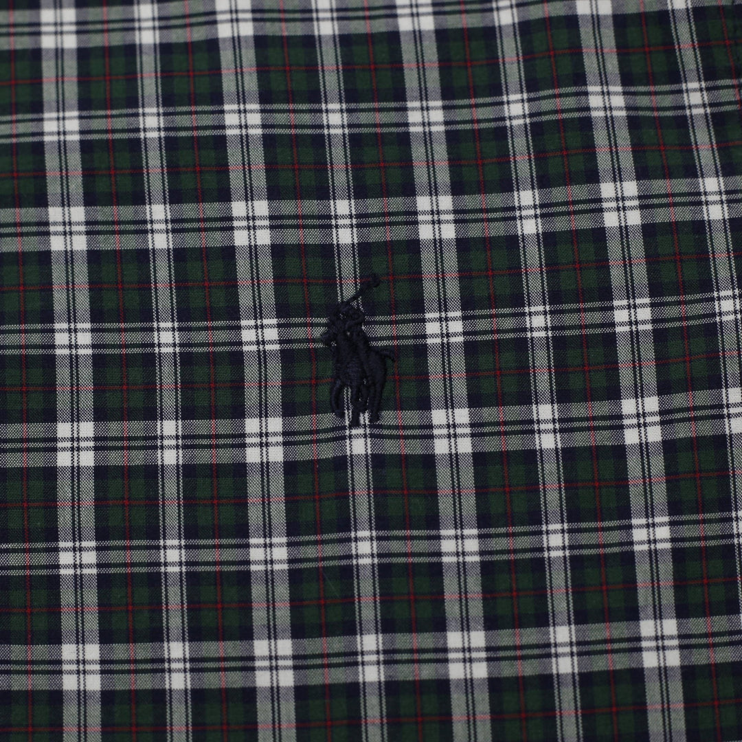 Youth Boys Ralph Lauren Button-Down Collar Checked Cotton Shirt Size XL