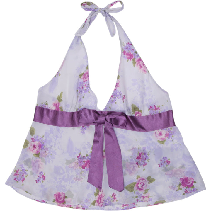 Y2K Ladies Victoria's Secret Floral Halter Top Size XL