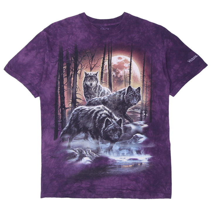 Mens Fire and Ice Wolves T-Shirt The Mountain Mottled Grape