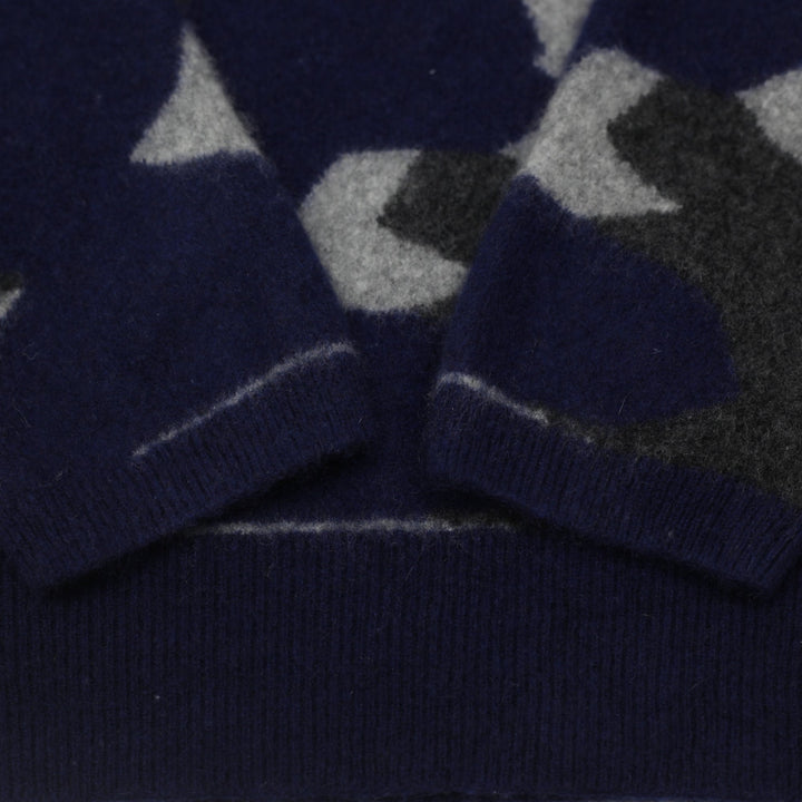 Ladies Camouflage Sweater Navy Long Sleeve Knitwear Size M | Migration_Knitwear & Sweaters - Detail View | Fashion Rerun