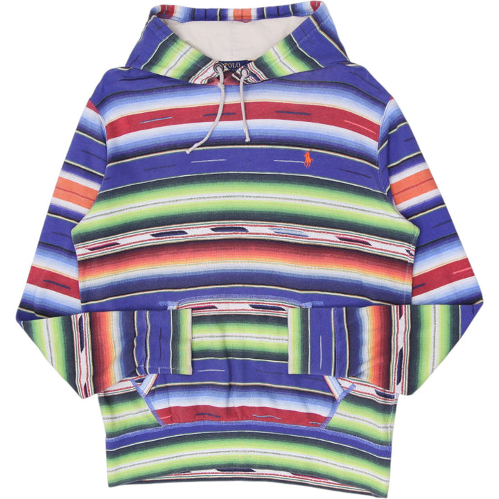 Mens Polo Ralph Lauren Serape Blanket Stripe Fleece Hoodie Size Medium