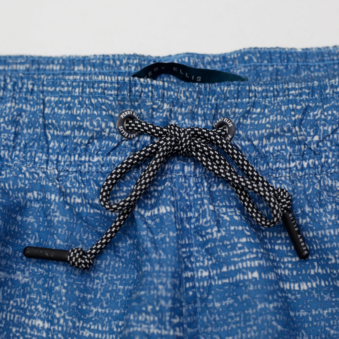 Mens Perry Ellis Swim Trunks Blue Flecked Board Shorts