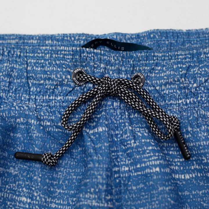 Mens Perry Ellis Swim Trunks Blue Flecked Board Shorts