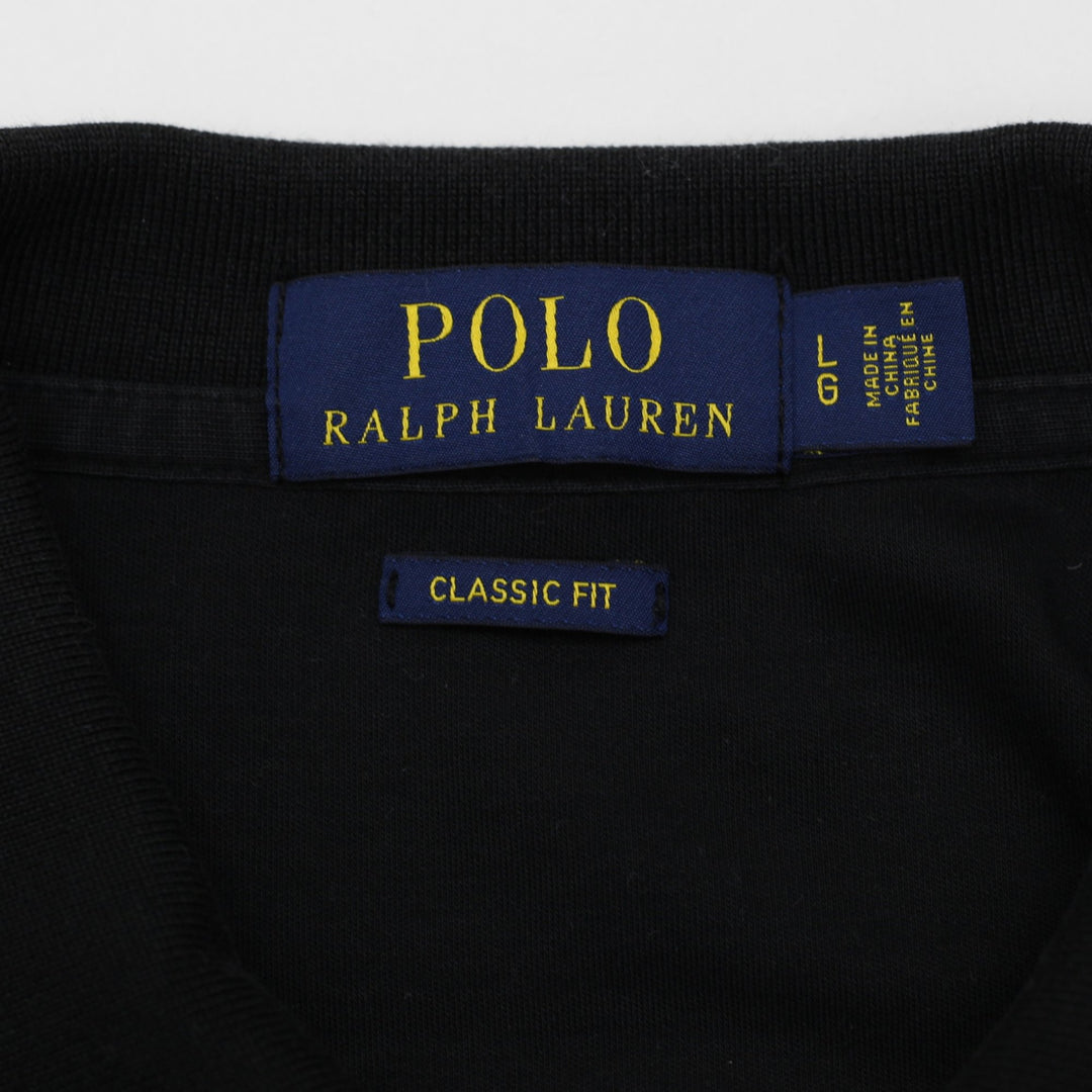 Mens Polo Ralph Lauren Classic Fit Black Polo T-Shirt Size L