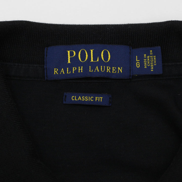 Mens Polo Ralph Lauren Classic Fit Black Polo T-Shirt Size L