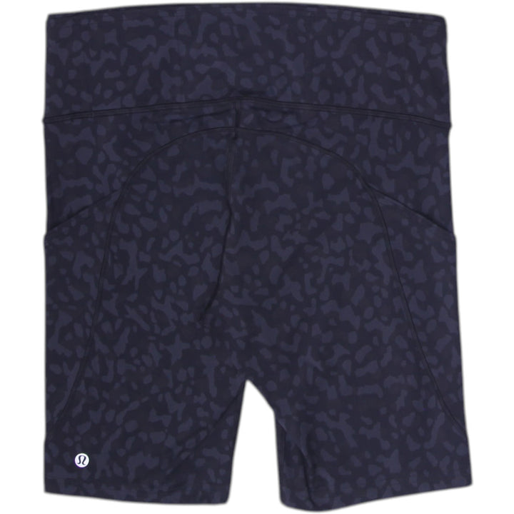 Ladies Lululemon High-Waisted Biker Shorts Tonal Leopard Print