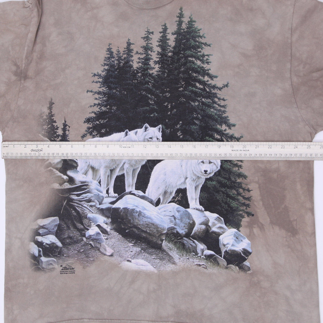 Vintage The Mountain White Wolves Tie Dye Graphic T-Shirt Made in USA Size XXL