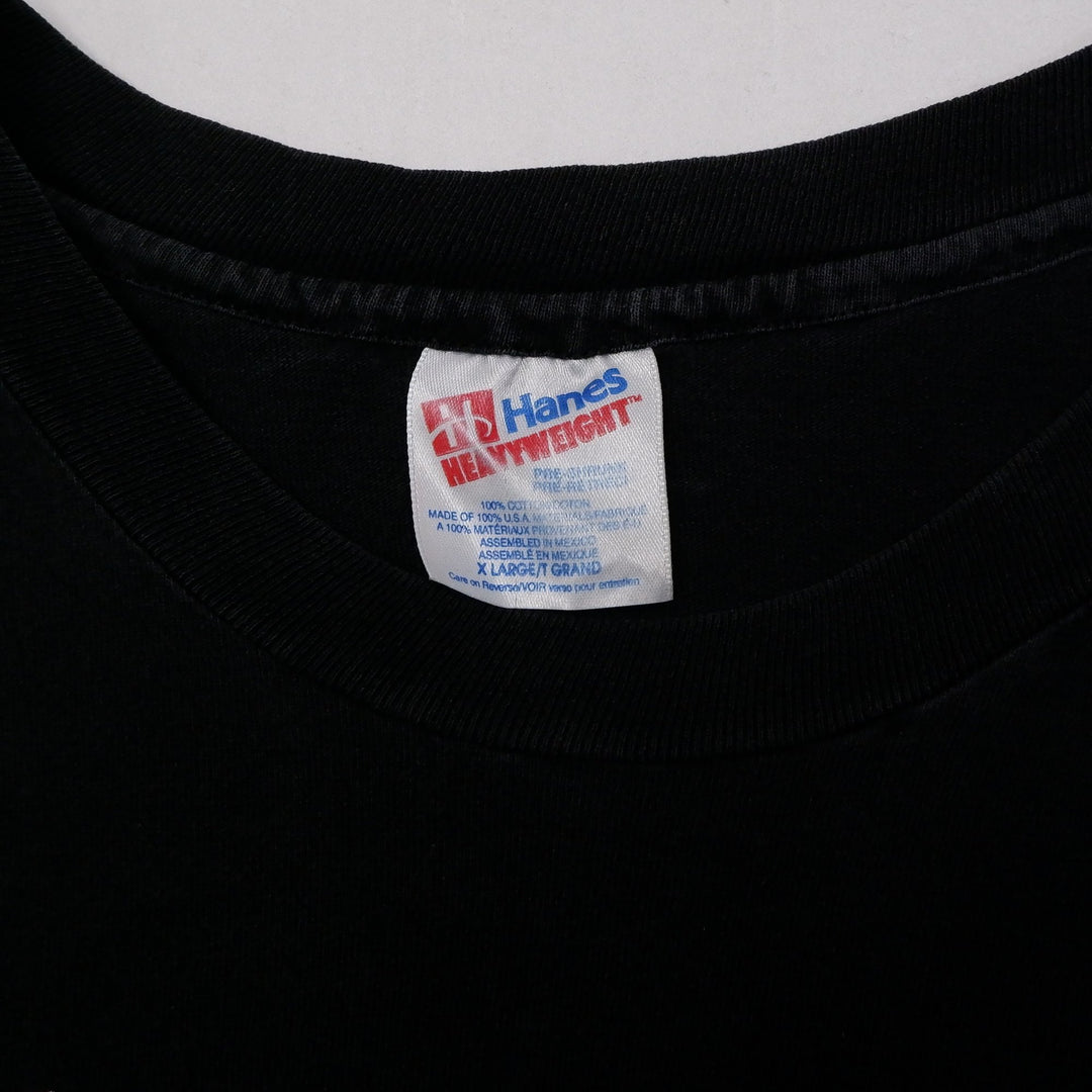 Vintage Mens Hanes Pearl Jam T-Shirt Black Graphic 90s Band Tour