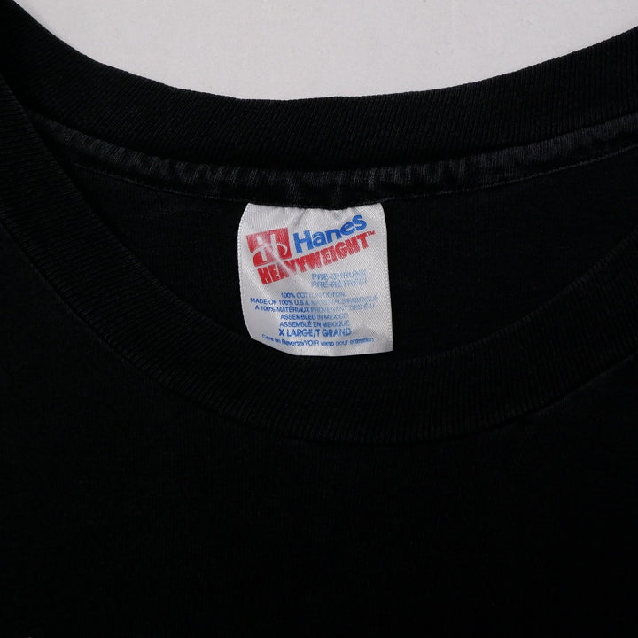 Vintage Mens Hanes Pearl Jam T-Shirt Black Graphic 90s Band Tour