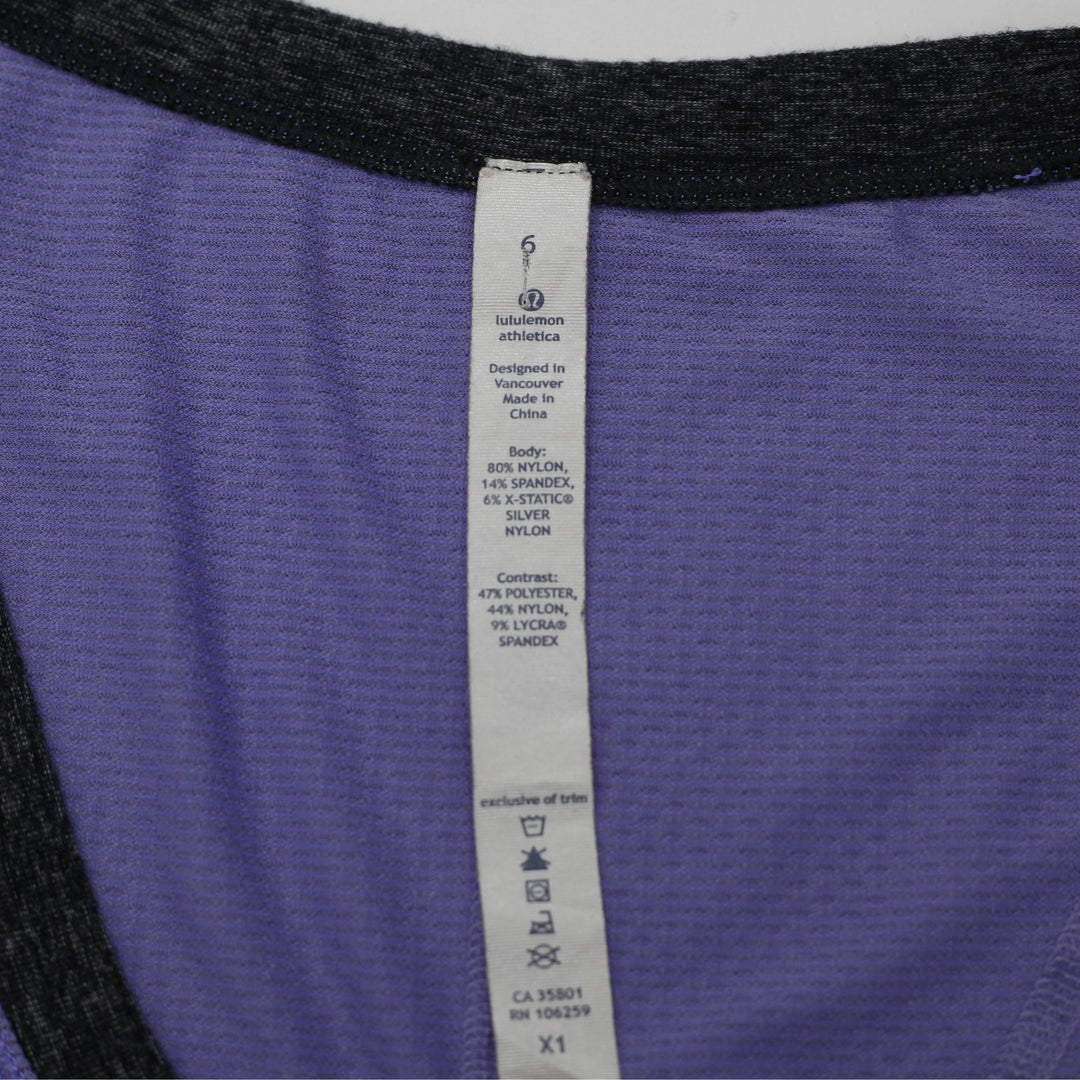 Ladies Lululemon Scoop Neck Ruched Sleeves Activewear Top Size 6