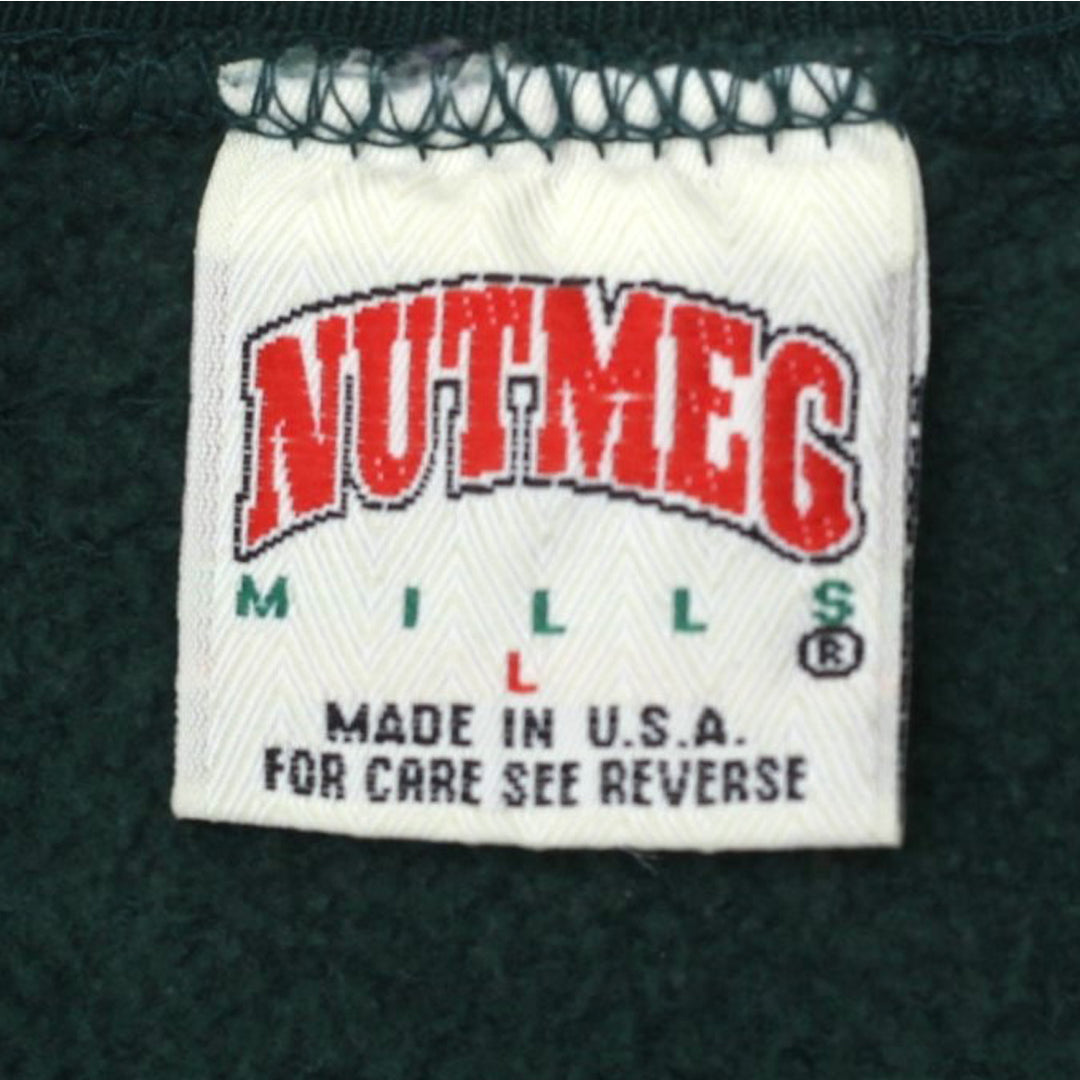 Vintage Nutmeg Mills Miami Hurricanes Embroidered Crewneck Sweatshirt Made in USA - Fashion Rerun Vintage Migration_Sweaters