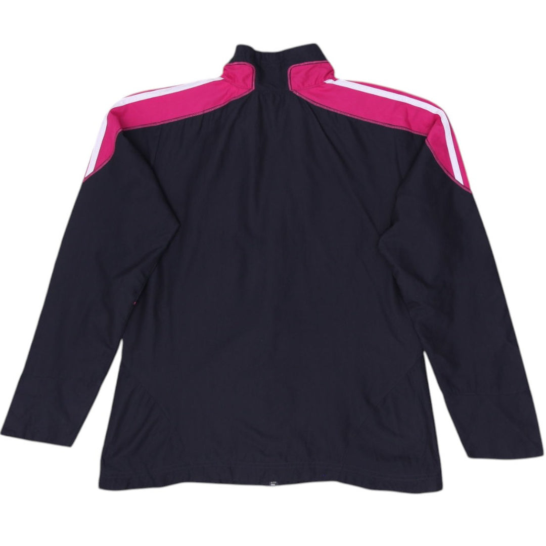 Ladies Adidas Track Jacket Black Pink Full Zip Sportswear Size M