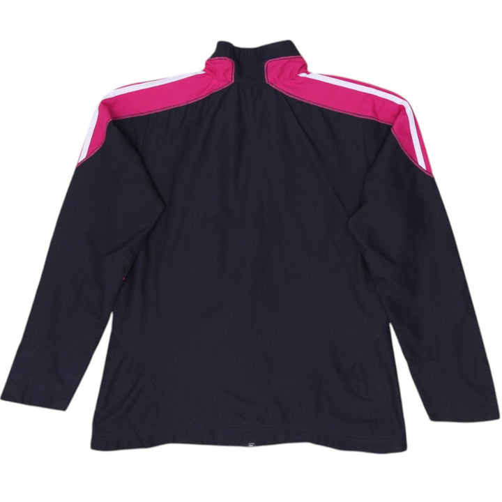 Ladies Adidas Track Jacket Black Pink Full Zip Sportswear Size M