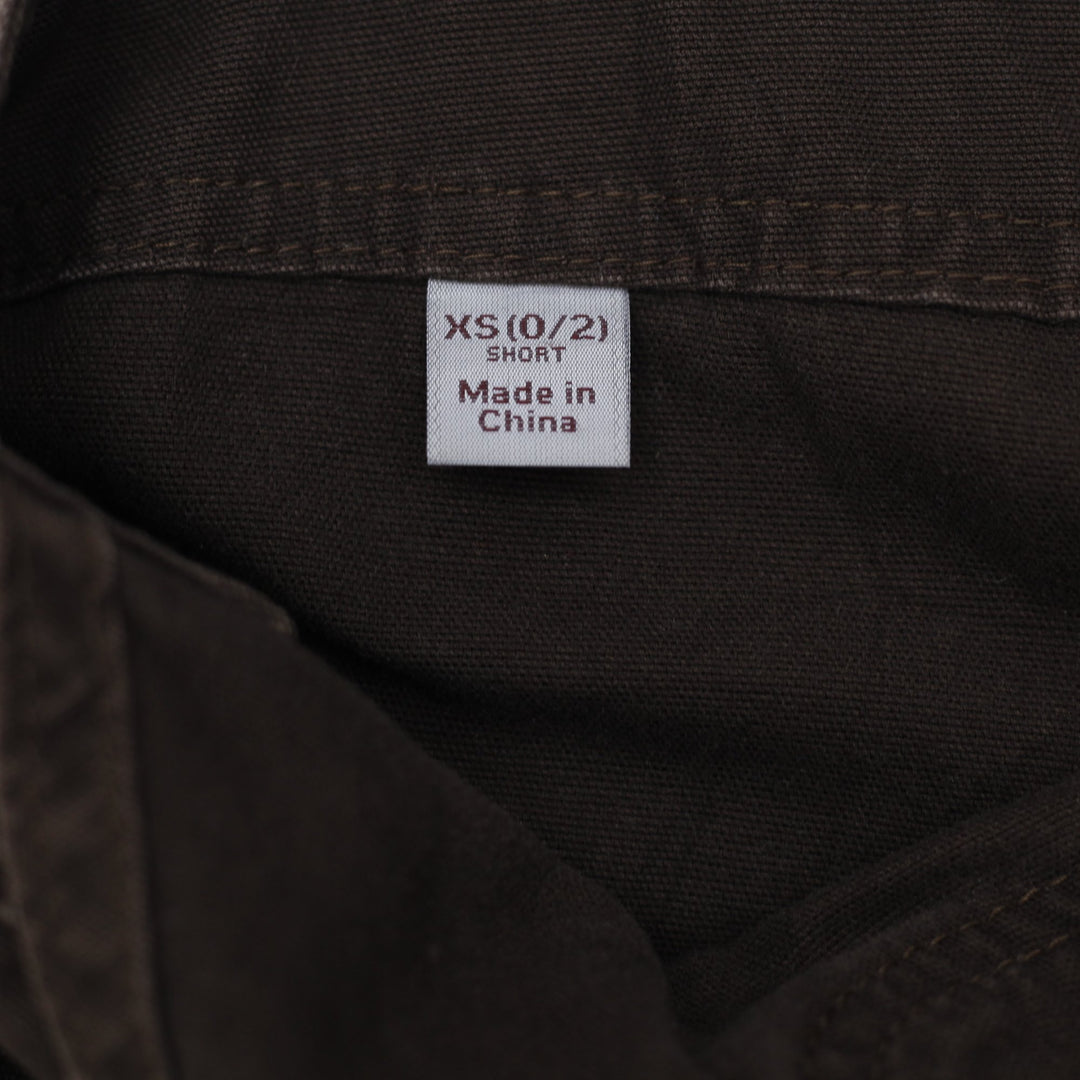 Ladies Carhartt Brown Overalls Utility Workwear Pants XS (0/2) Short