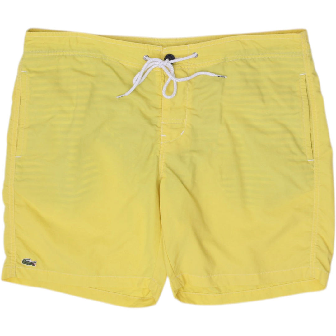 Mens Lacoste Swim Trunks Yellow Quick Dry Elastic Waistband