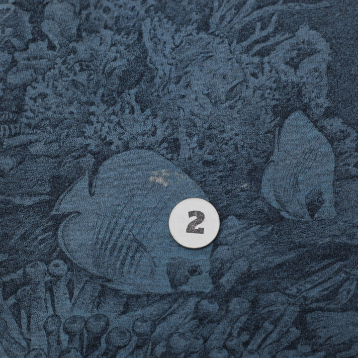 Vintage Habitat Sea Turtles Blue AOP Ocean Undersea Graphic T-Shirt Size L