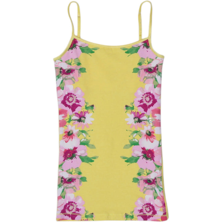Y2K Ladies Floral Yellow Sleeveless Tank Top Size XS | Migration_Tops | Fashion Rerun