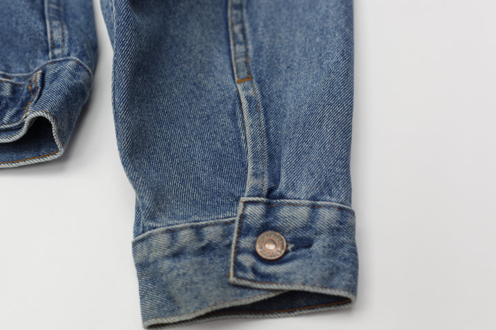 Vintage Levi Strauss 75515-0212 Orange Tab Harley Davidson Patched Denim Jacket