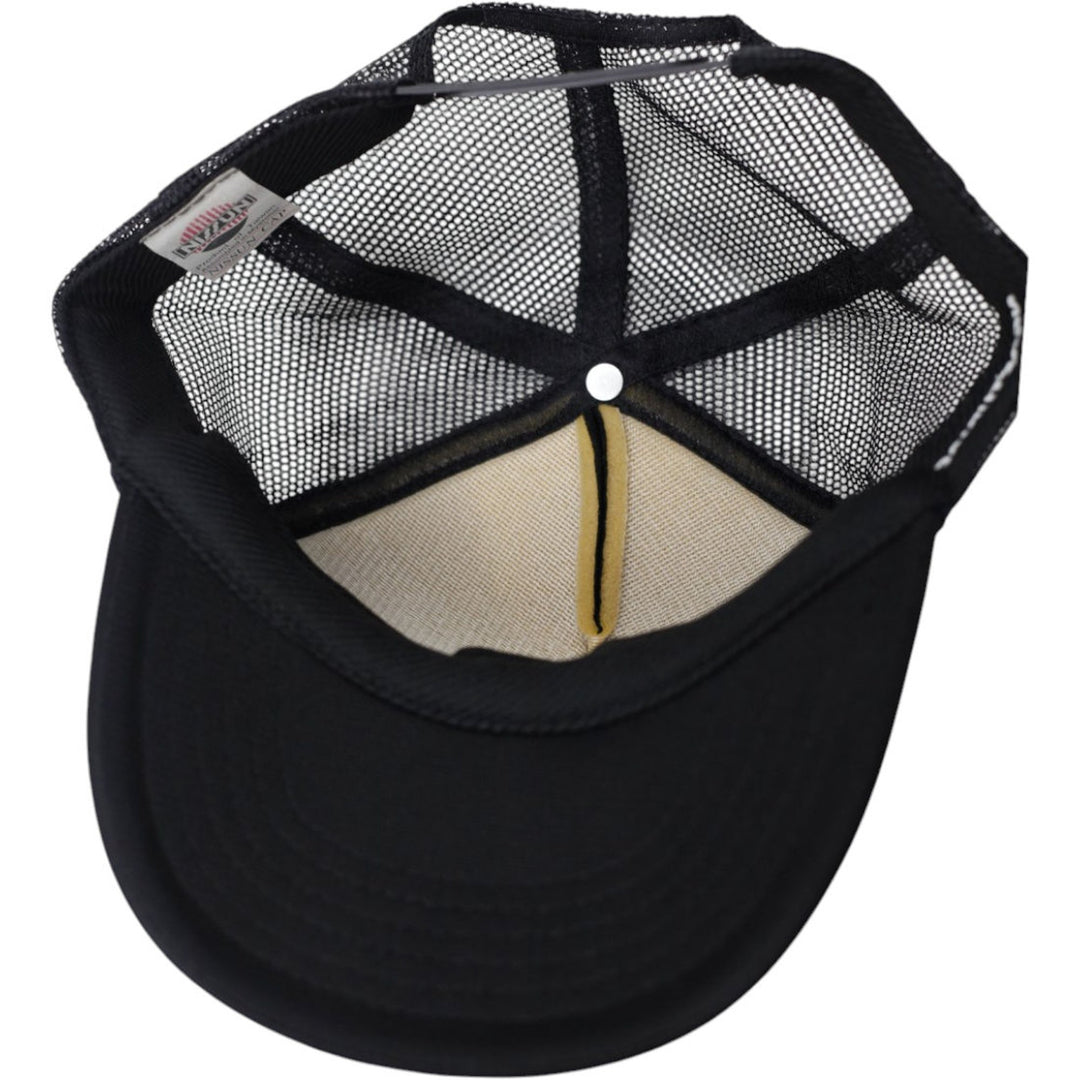 Mens LA Trucker Hat Black Mesh Adjustable Embroidered Logo