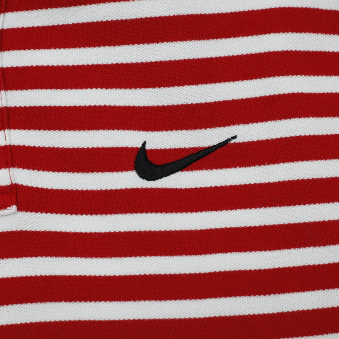 Mens Nike Striped Pique Embroidered Swoosh Polo T-Shirt Size L