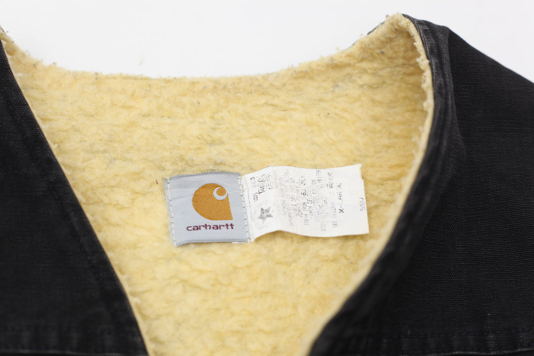 Vintage Carhartt Sherpa Fleece Lined Work Vest | Migration_Vests - Back View | Fashion Rerun
