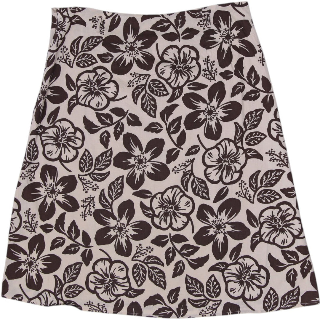 Y2K Ladies George Sequin Floral Hawaiian Tropical A-Line Cotton Skirt Size 12