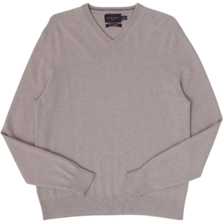 Mens Black Brown 182 Cashmere V Neck Classic6 Sweater Size L