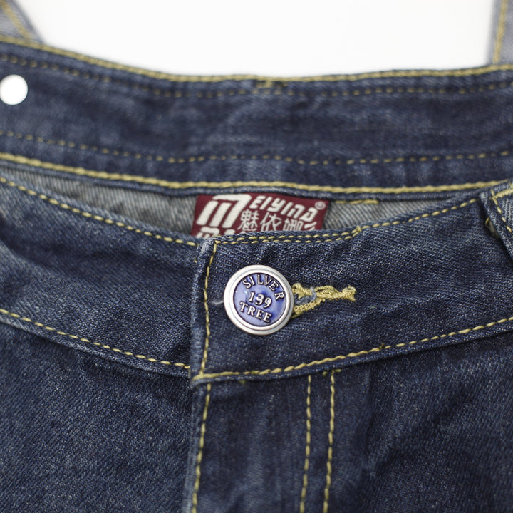 Y2K Ladies Meiyina Suspender Denim Shorts Size 30