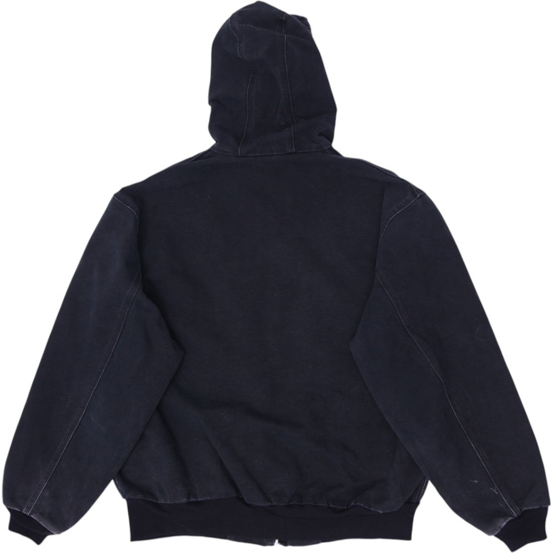 Mens Carhartt J131-BLK Black Hooded Workwear Jacket Size XL