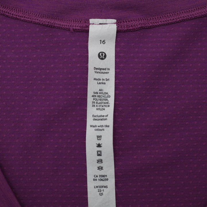 Ladies Lululemon Swiftly Tech Running Top Size 16