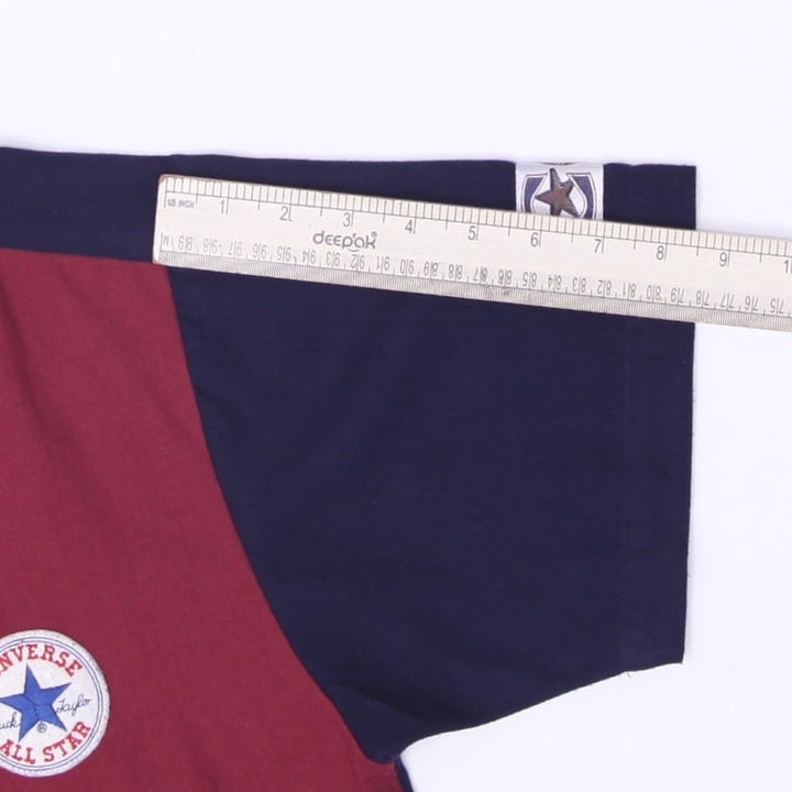 Mens Converse Chuck Taylor Two Tone Maroon Navy Short Sleeve Shirt Size M