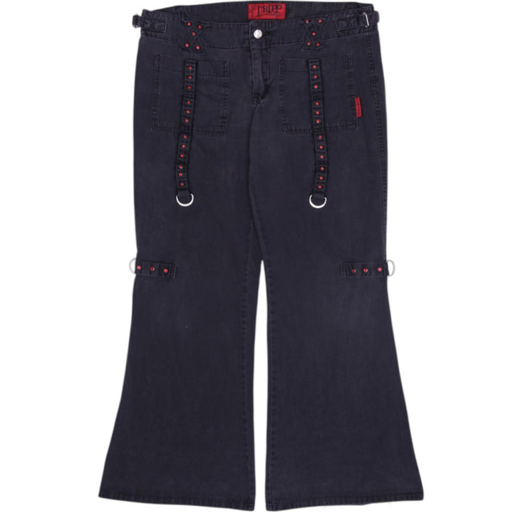 Y2K Mens Tripp NYC Grommet Flare Bondage Pants Size 11