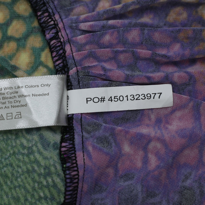 Y2K Ladies Boston Proper Snakeskin Print 3/4 Long Sleeve Stretch Top Size M