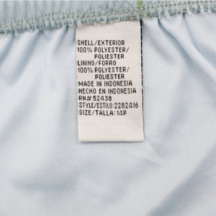 Y2K Ladies Pastel Blue Floral Mesh A-Line Midi Skirt