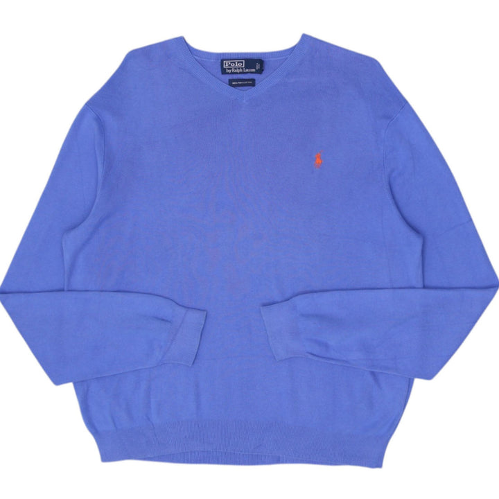 Vintage Polo By Ralph Lauren V-Neck 100% Pima Cotton Sweater
