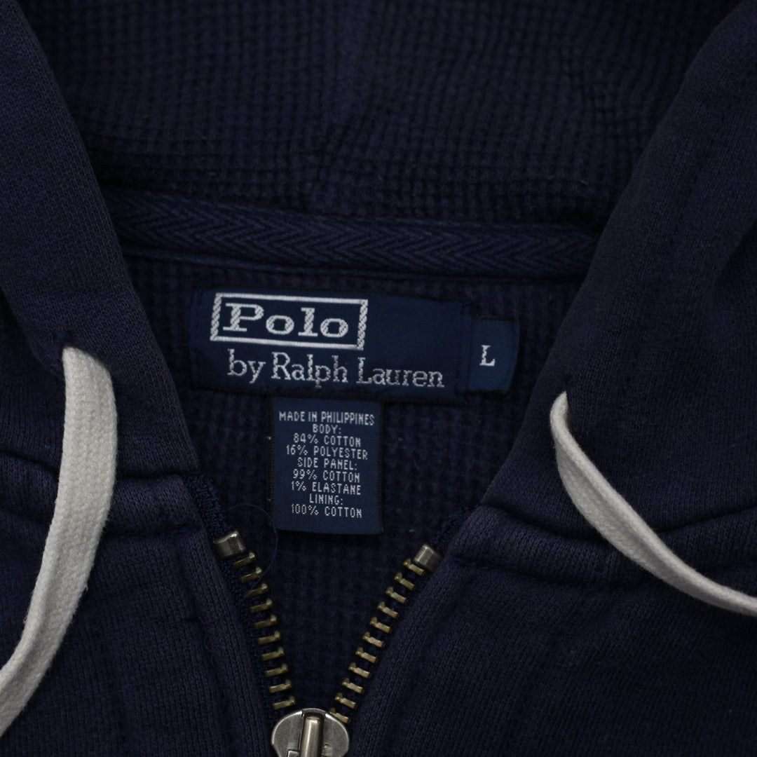 Vintage Polo By Ralph Lauren Full Zip Navy Pullover Hoodie L