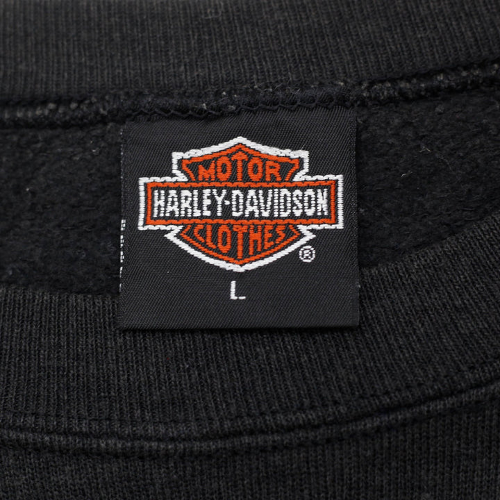 Vintage Mens Harley Davidson Sweatshirt Black Graphic Fleece 1991