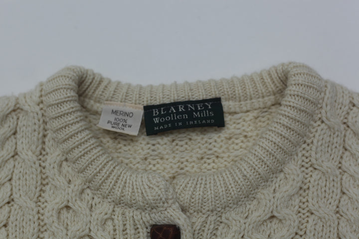 Vintage Blarney Woolen Mills Pure New Wool Cardigan Sweater Ladies