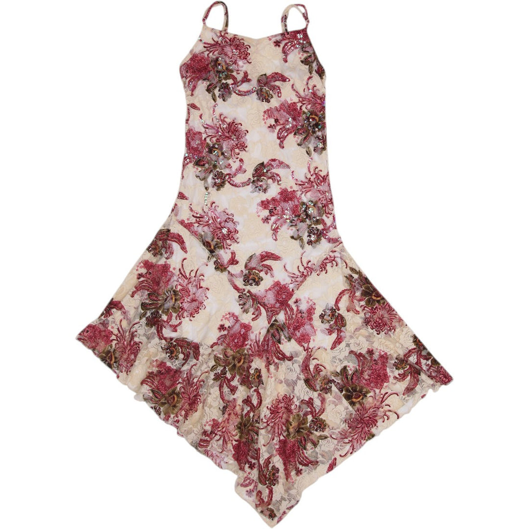 Y2K Ladies Floral Sequin Slip Mini Dress Size S | Migration_Dresses | Fashion Rerun