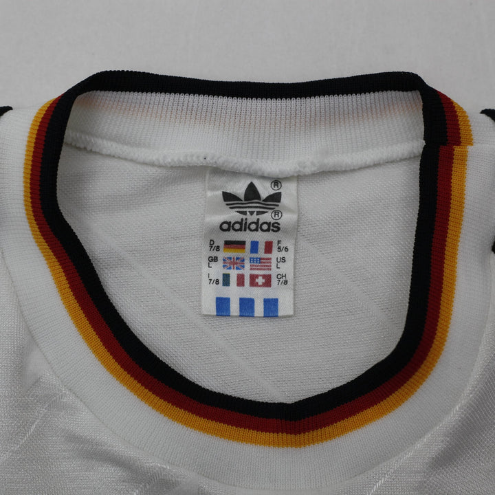 Vintage Adidas West Germany 1984-1986 Long Sleeve Football White Jersey L | Migration_Jerseys - Back View | Fashion Rerun