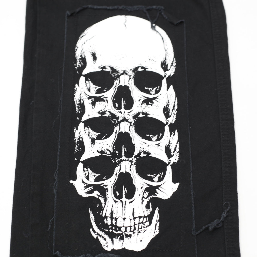 Y2K Mens Hot Topic Cargo Pants Black Skull Patch Graphic Size 34
