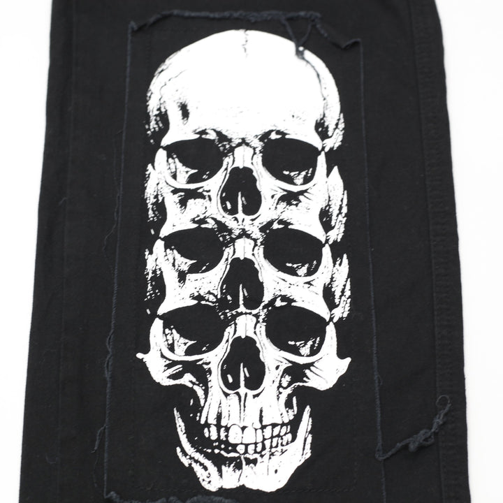 Y2K Mens Hot Topic Cargo Pants Black Skull Patch Graphic Size 34
